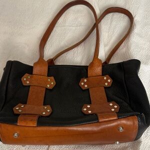 Valentina Black and Brown leather Handbag
